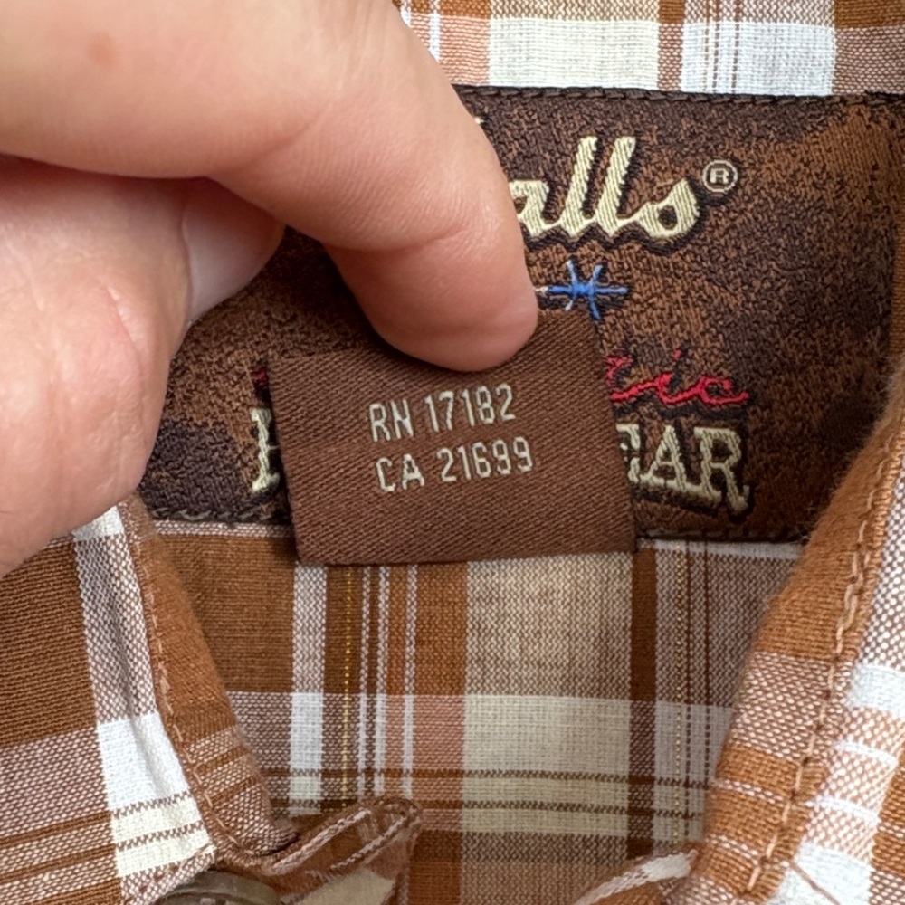 Vintage Walls Authentic Ranch ware long sleeve pearl snap gold accents rn17182‎ - Picture 3 of 8